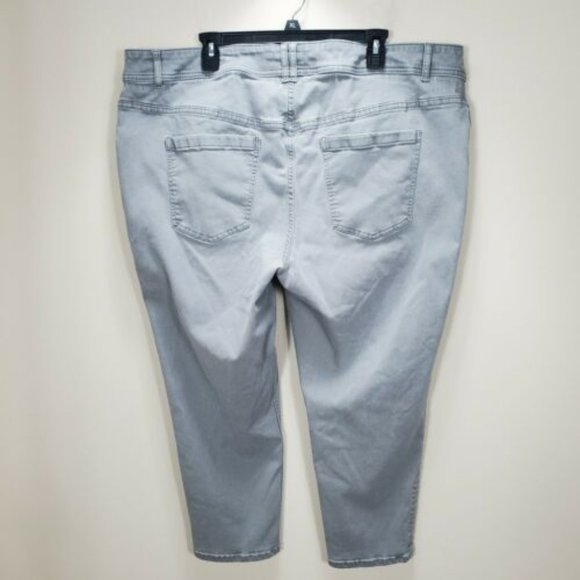 Lane Bryant Gray Ankle Genius Fit Jeans Womens 26 zip fly - Picture 2 of 9